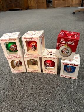 Campbells Holiday Collector Ornaments *two have defects in colored wrap*